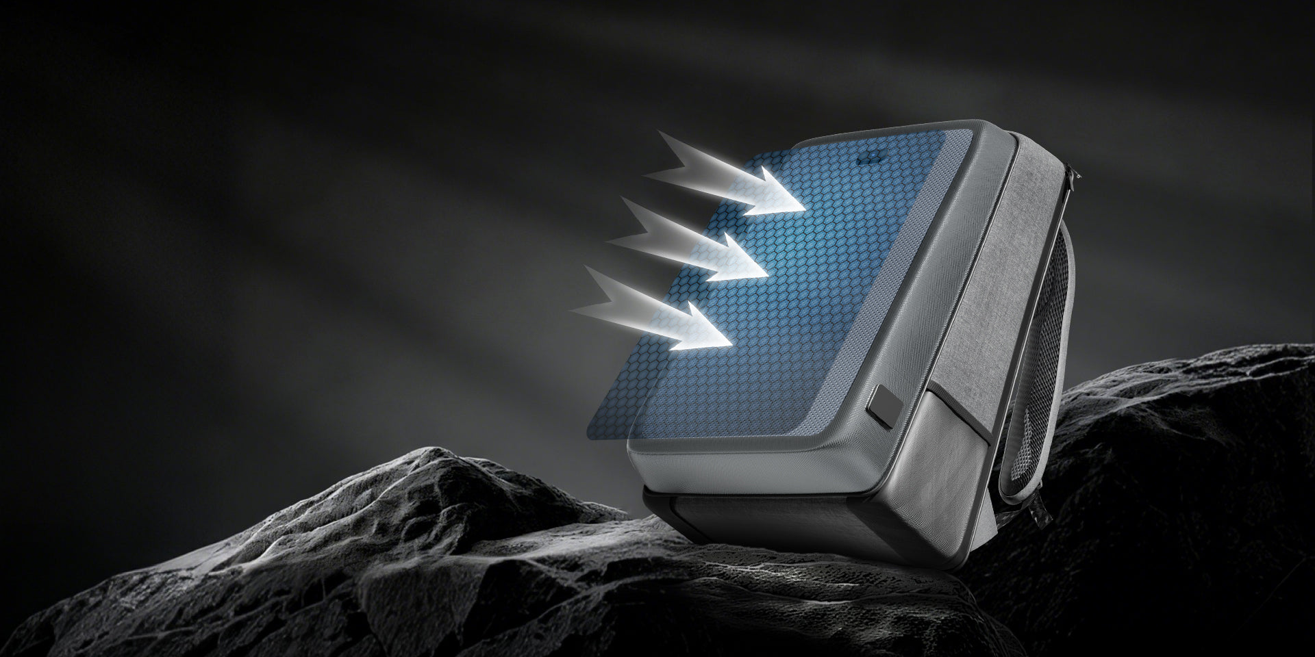 Solar charging illustration for the LINKSOLAR 13W solar backpack