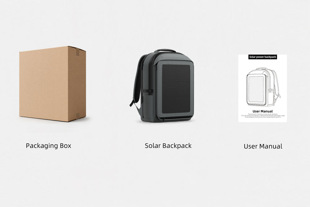 Confirmed package contents for the LINKSOLAR PT-B-30W solar backpack
