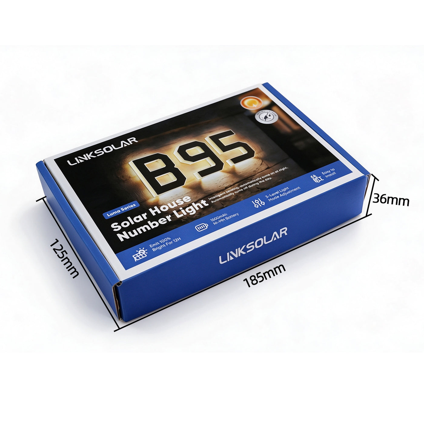 Luma retail package dimensions: 185 by 125 by 36 millimeters