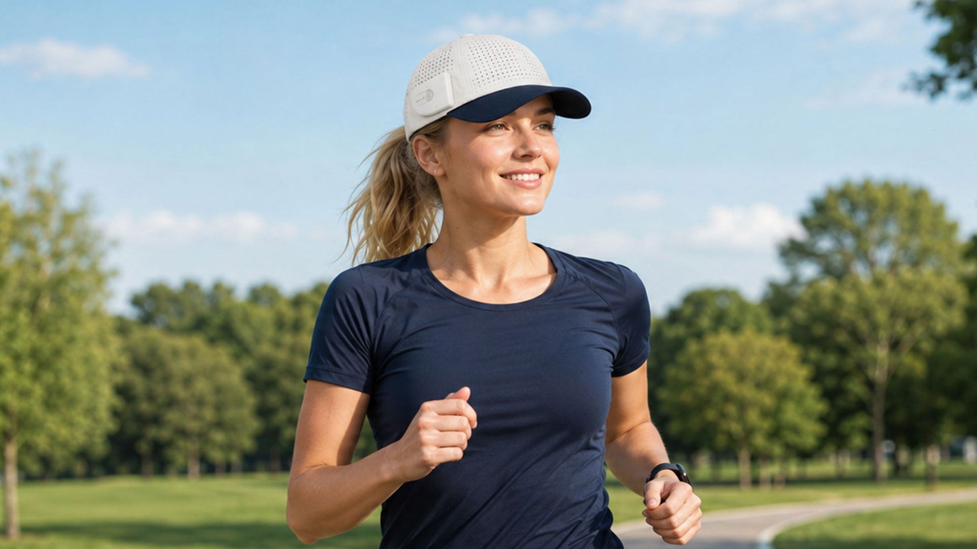 LINKSOLAR full-crown solar audio cap used outdoors