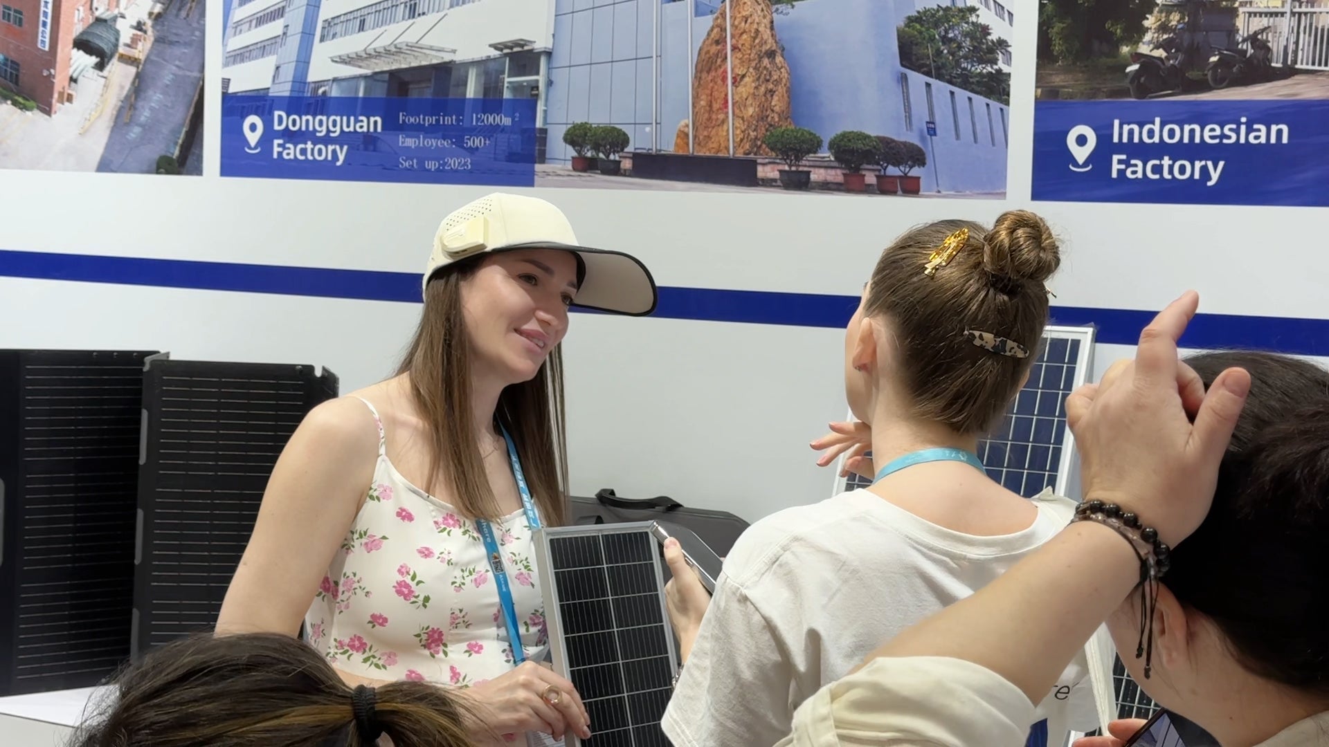 LINKSOLAR team at an outdoor industry exhibition