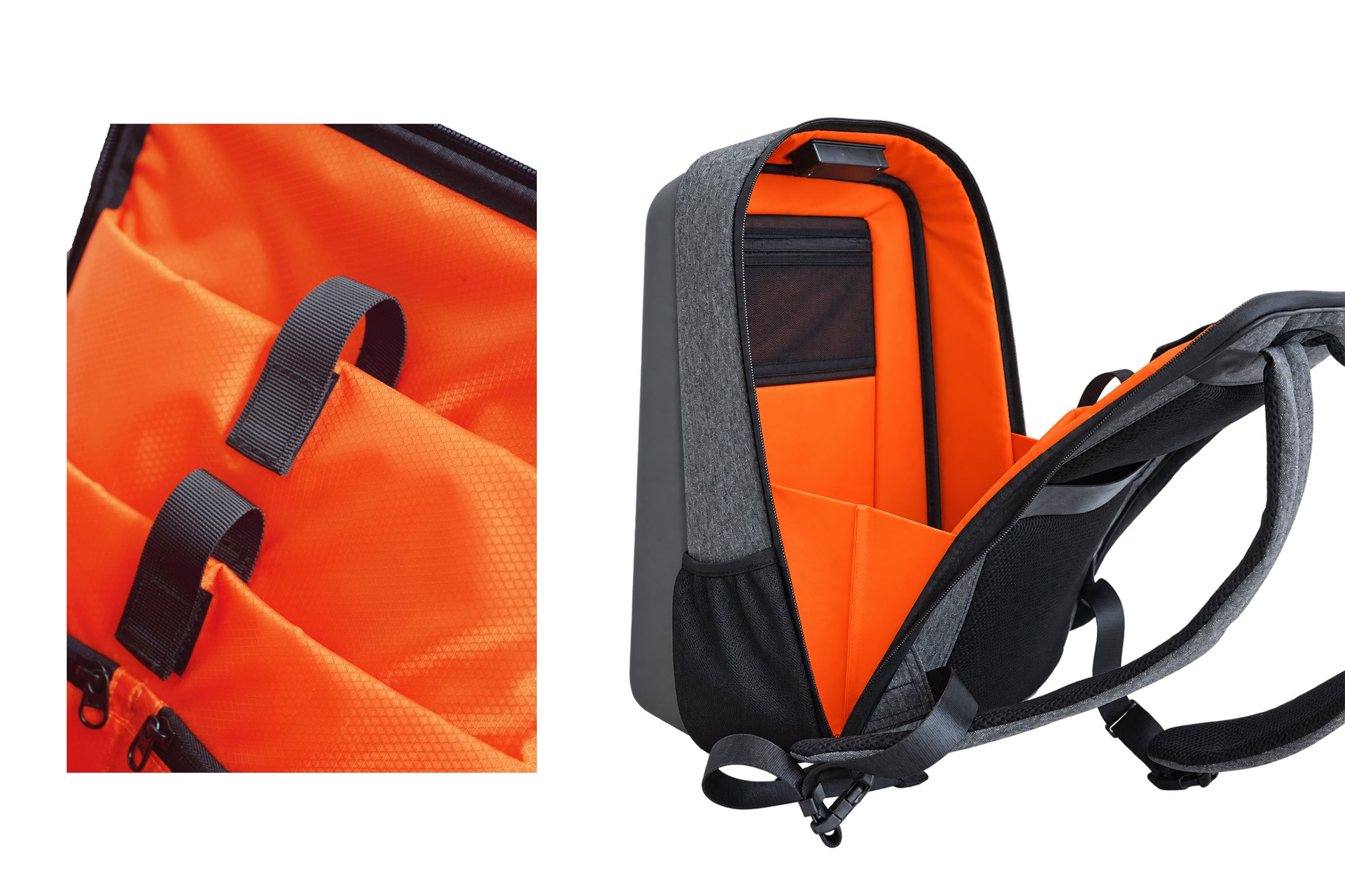 Interior compartments and organization details of the LINKSOLAR 30L solar backpack
