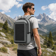 LINKSOLAR 30W solar backpack Solar backpack worn on a mountain trail thumbnail