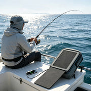 LINKSOLAR 30W solar backpack Deployed solar backpack while fishing by the sea thumbnail