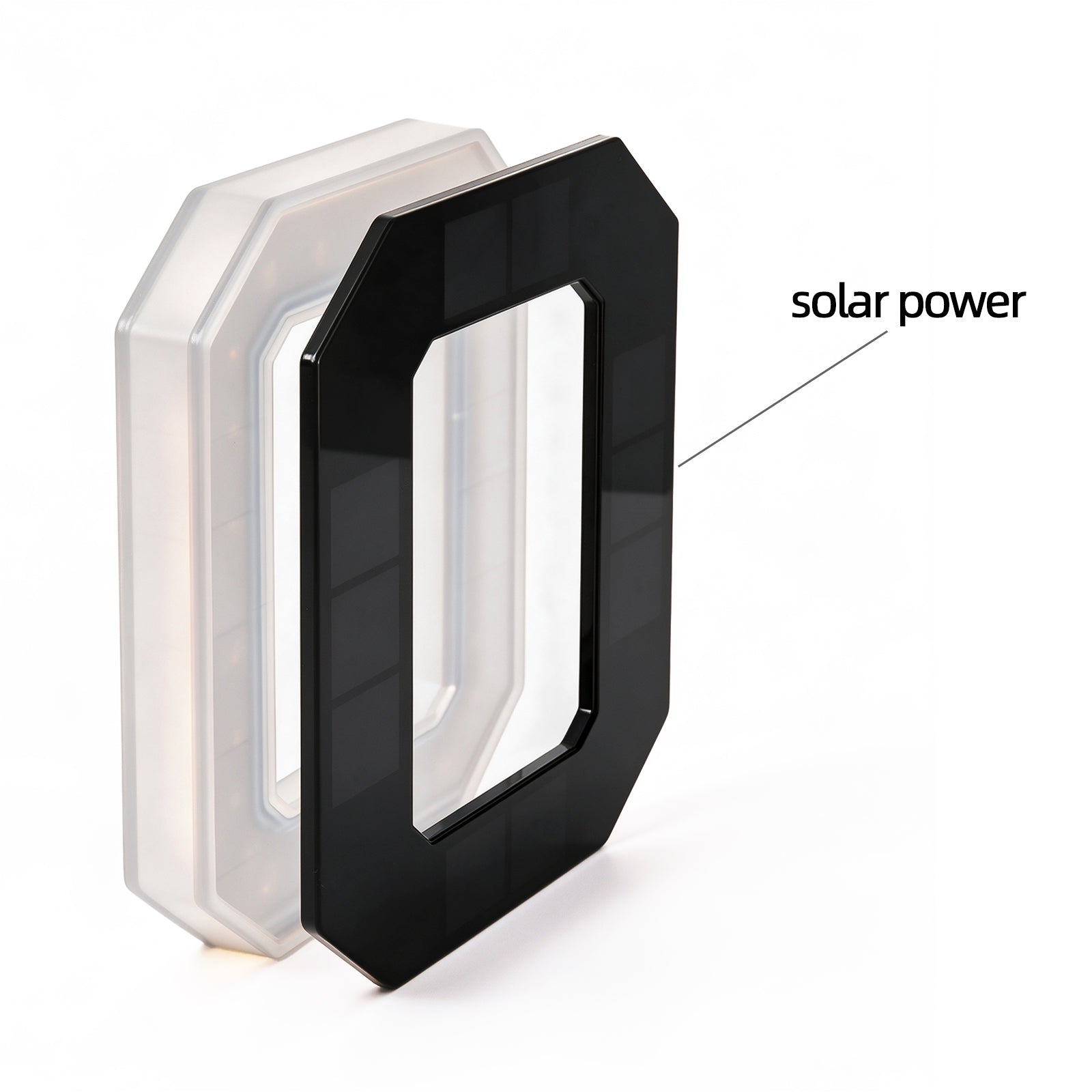 Exploded view of the clean integrated solar surface on a Luma number