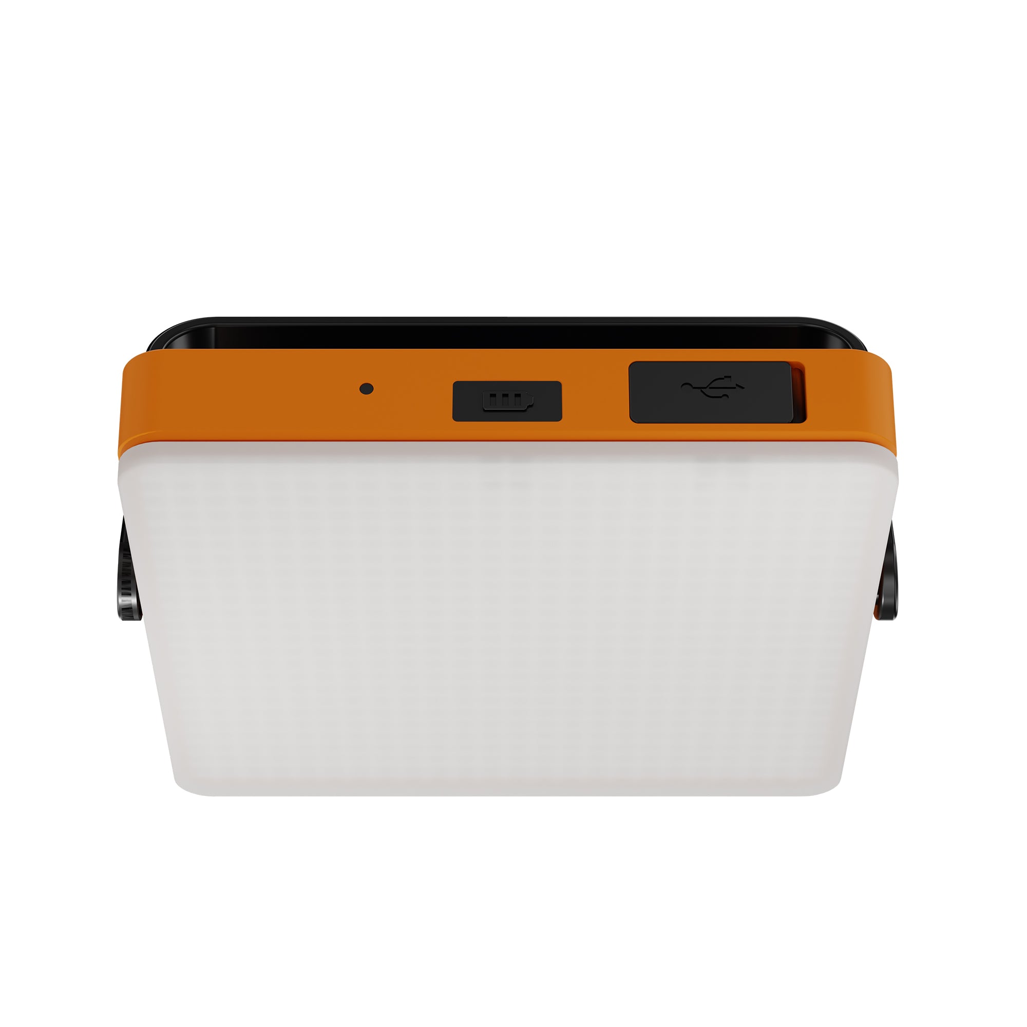 Top edge view of the solar tent light