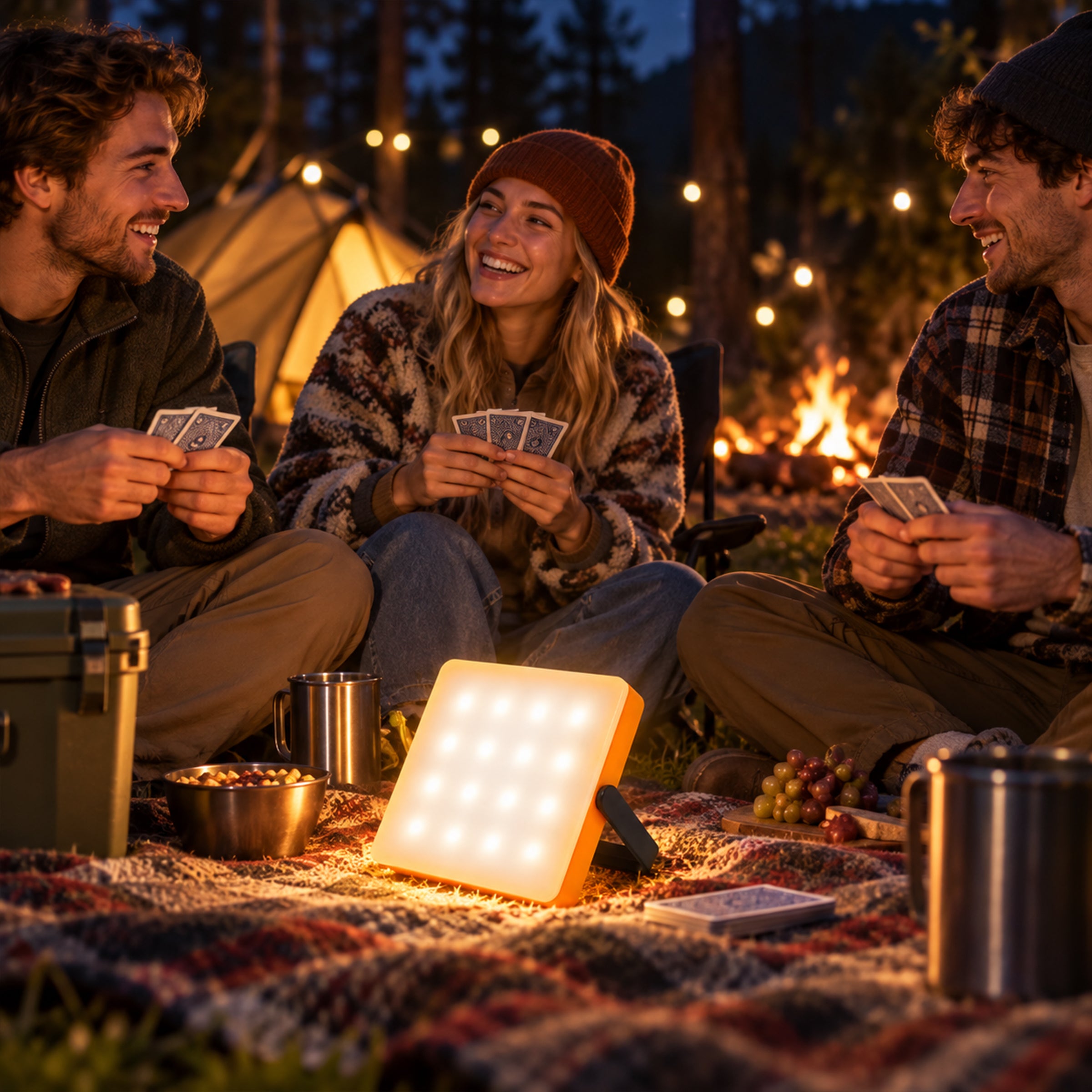 Solar tent light campsite use scene 5