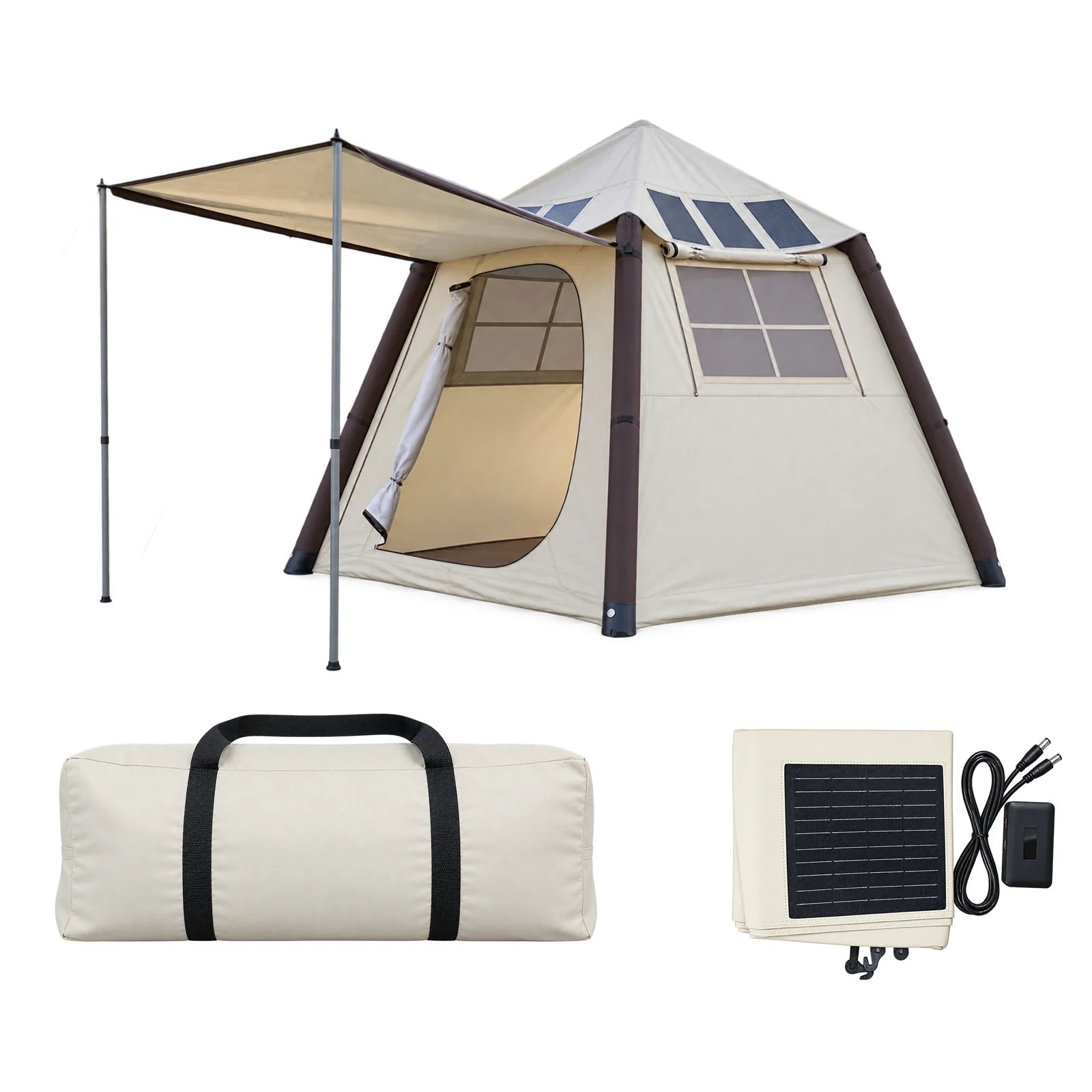 Tent plus 120W removable solar roof package